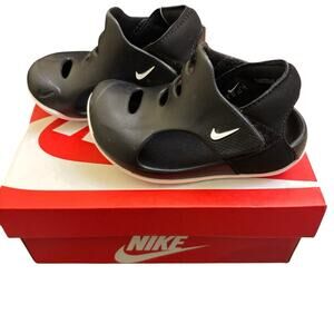 New Nike Kids Sunray Protect 3 Toddler Black and White Sandals Size 7c